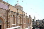 This building is the Syrian Orthodox Church of St. Mary. Further down is the Mosque of Omar
