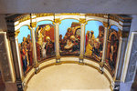 A closeup of the altar table shows scenes on the Annunciation, Nativity, the visit by the 3 Kings, etc...