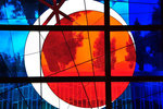 Stained glass of the new Milk Grotto Church extension