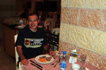 9/9 buffet dinner - I still looked good after a day in the lost city of Petra (with burnt arms)