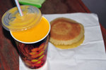 12/9 tea? - 2xmuffin from the street (JD 0.3) and large freshly squeezed mango juice (JD 1) from Palestine Cafe