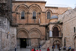 This is the Church of the Holy Sepulchre, right in the heart of the Christian Quarter. Entrance is through the left, the right doorway was bricked up.