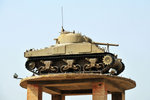 Sherman Tank on Tower - the symbol of Latrun Armored Corp Museum