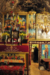 The shrine entrance to the Tomb of Mary, which was decorated with icons and sacred ornaments of Orthodox tradition