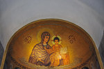 The centre apse shows a mosaic picture of Mary and child Jesus above the altar.