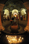 Under the church is the crypt with the wood and ivory sculpture of the 'sleeping' Virgin