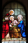 This depicts  the scene of Joseph dying in the arms of Jesus and Mary