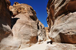 The Siq is not a canyon carved out by water but is actually a single block that has been rent apart by tectonic forces.