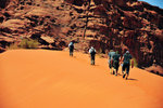 People hiking up the red sand dune. It was a lot easier to hike than to hike up Lawrence's Spring