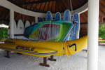 The banana boat and the windsurfing boards