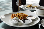 Since we gave some tips to the waiter last night, today we got more cream and sauce for the same waffle we ordered