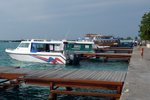 Different hotels have their different boats moored in the airport island