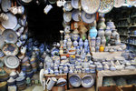 Stall selling blue Fes potteries