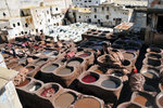 An artistic view of the tanneries during the tanning days