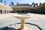 The main courtyard is paved with marble and zellij tilework