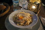 Tagtella Cabonara - shame that I didn't want to risk eating the raw egg