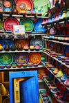 One store specializes in making paintings on dishes and potteries.