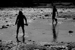 Crossing the river Oued Ouarzazate