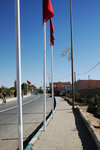 As the king will be visiting down south, so along the way there were many flags of Morocco hoisted up