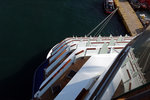 View from the rear of the ship on deck 14. These are the so-called sunset suites. People can watch the sunset  from their balconies, no matter where the sun sets. (unless it sets at the front of the ship)