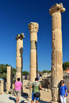 Three types of columns found, from right to left, Ionic,  Corinthian and a hybrid