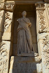 Relica of the original statues symbolize wisdom (Sophia), knowledge (Episteme), intelligence (Ennoia) and valor (Arete). This is Sophia