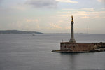 Golden Statue of Madonna of the Letter, the patron saint of Messina, is probably the first sight you see when you cross the strait