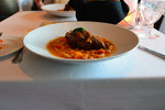 Cabernet Braised Lamb Shank with Cannelini Bean Ragout, Tomato and Root Vegetables