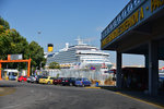 Costa Fascinosa was at Cruise Terminal A, whereas our ship was docked at Cruise Terminal B, right at the furthest end.
