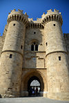 This imposing entrance, built by the Knights, has twin horseshoe-shaped towers with swallowtail turrets.