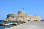 The ruined 15th-century fortress of Agios Nikolaos is now a lighthouse