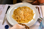 Spaghetti alla Carbonara... salty and cheesy... nothing like what you get in Hong Kong btw..