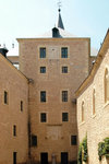 Clock Courtyard with the sundial on the wall, Alcazar