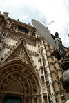 Side door of the cathedral. The same statue is also found on top of La Giralda