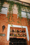 Nicely decorated restaurante with a terrace above