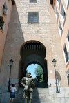 Gate Arco de la Sangre, with the statue of Cervantes (Author of Don Quixote de la Mancha)
