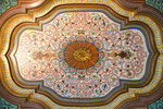Ceiling of the Dougga Room. It had an intricately decorated ceiling with floral and arabesque motifs.