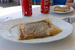 Our lunch, chocolate crepes + 2 coke - 11.6 TND