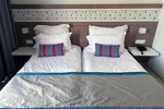 Our beds.. I noticed all these hotels did not have double beds...