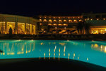 Hotel and the pool at night
