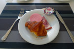 3rd day breakfast... croissant + ham and ham