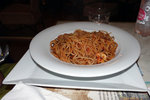 Shrimps spaghetti. The total for the dinner was 34 TND, which was quite good considering the food quality
