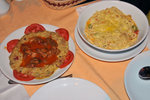 Sultan's favourite (lamb stew+egg plant) and Spagetti Tuscanna... at least it is not grilled lamb for once..