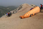 Ready for take-off. You can see the site is not well paved with gravels and the slope is quite steep