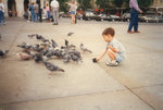 Michael feeding Pigeon