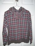 Brown square patterns hoodie back