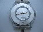 Swatch watches transparent close