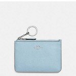 Brand New Light Blue Coach Key Pouch IN CROSSGRAIN LEATHER (COACH F57854)  Details Crossgrain leather Zip-top closure, fabric lining 1 1/4" attached split key ring 5" (L) x 3 3/4" (H)   Retail CDN $65 + taxes NOW CDN $40