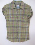 IMG_1858 H&M LOGG green square short blouse EUR 36 fit Size S M Cotton $15