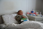 he is so happy after received our gifts